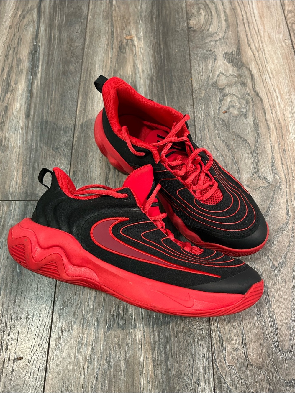 Nike Giannis Immortality 4 Bred Youth sz 7 Red & Black